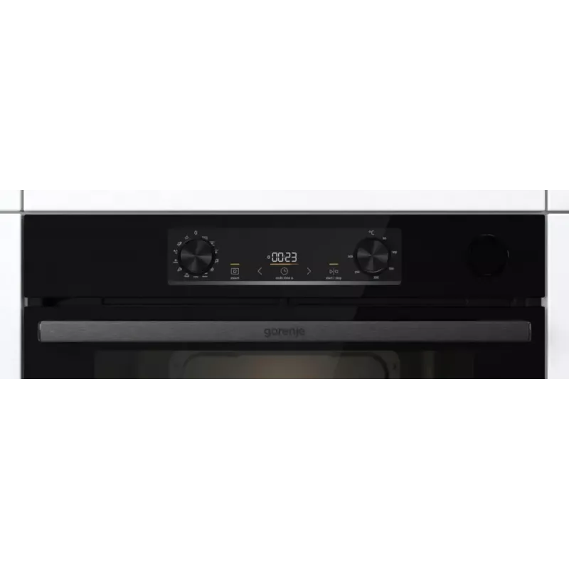 Einbau-Elektrobackofen Gorenje BSA6737E15BG — 77 l, schwarz, digitaler Timer, Konvektion, Grill, Pizzafunktion