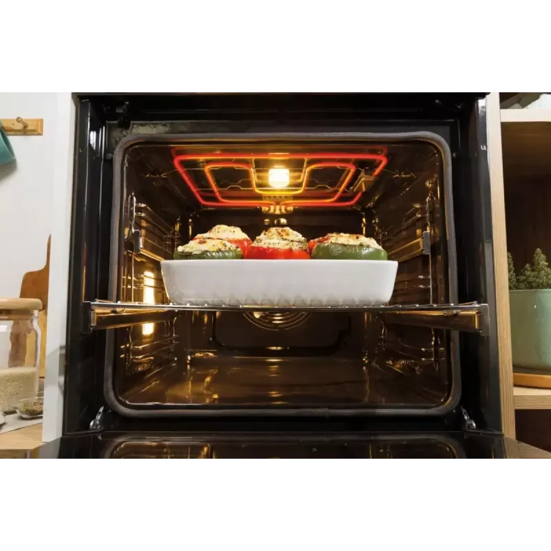 Einbau-Elektrobackofen Gorenje BSA6737E15BG — 77 l, schwarz, digitaler Timer, Konvektion, Grill, Pizzafunktion