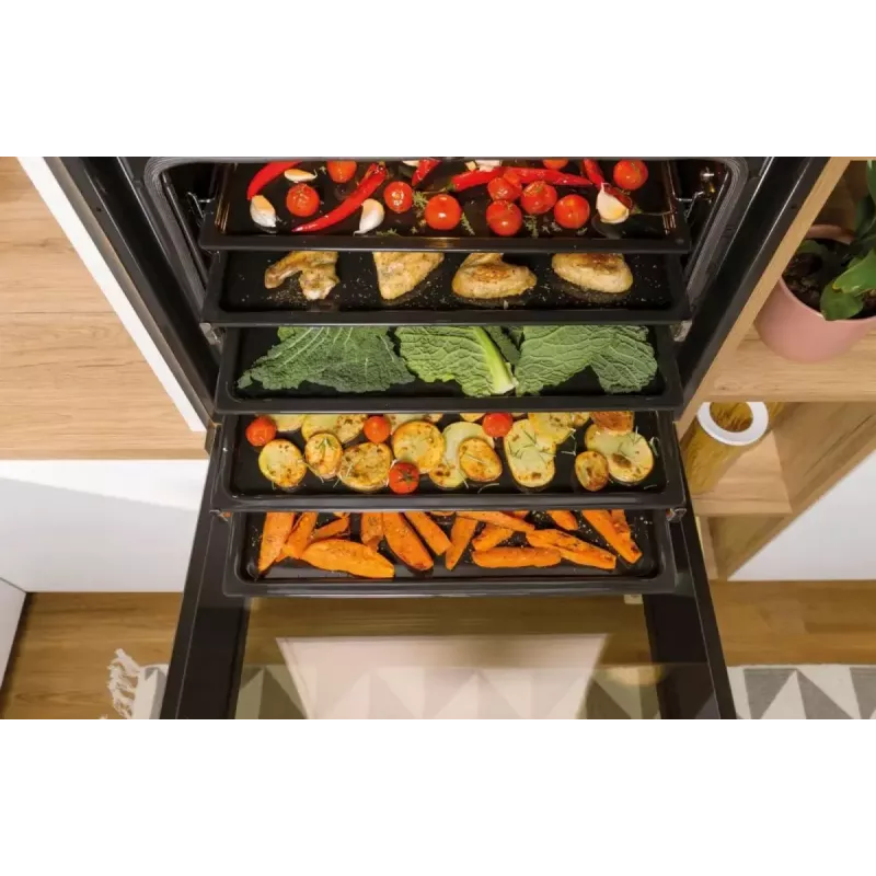 Einbau-Elektrobackofen Gorenje BSA6737E15BG — 77 l, schwarz, digitaler Timer, Konvektion, Grill, Pizzafunktion