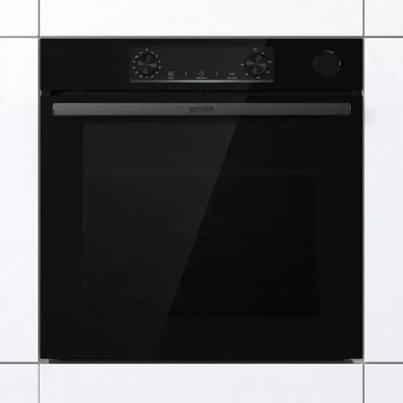 Einbau-Elektrobackofen Gorenje BSA6737E15BG — 77 l, schwarz, digitaler Timer, Konvektion, Grill, Pizzafunktion