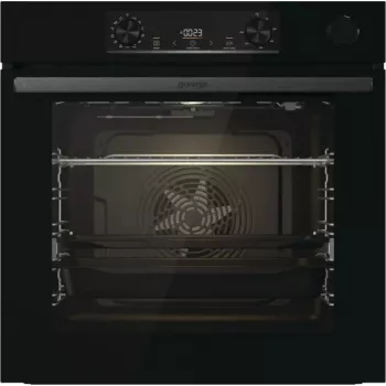 Einbau-Elektrobackofen Gorenje BSA6737E15BG — 77 l, schwarz, digitaler Timer, Konvektion, Grill, Pizzafunktion