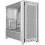 PC-Gehäuse CORSAIR FRAME 4000D RS Midi Tower Weiß — ATX, gehärtetes Glas, 3x120mm Frontlüfter, unterstützt 360/240/140mm Radiatoren