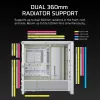 PC-Gehäuse CORSAIR FRAME 4000D RS Midi Tower Weiß — ATX, gehärtetes Glas, 3x120mm Frontlüfter, unterstützt 360/240/140mm Radiatoren