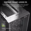PC-Gehäuse CORSAIR FRAME 4000D RS Midi Tower Weiß — ATX, gehärtetes Glas, 3x120mm Frontlüfter, unterstützt 360/240/140mm Radiatoren