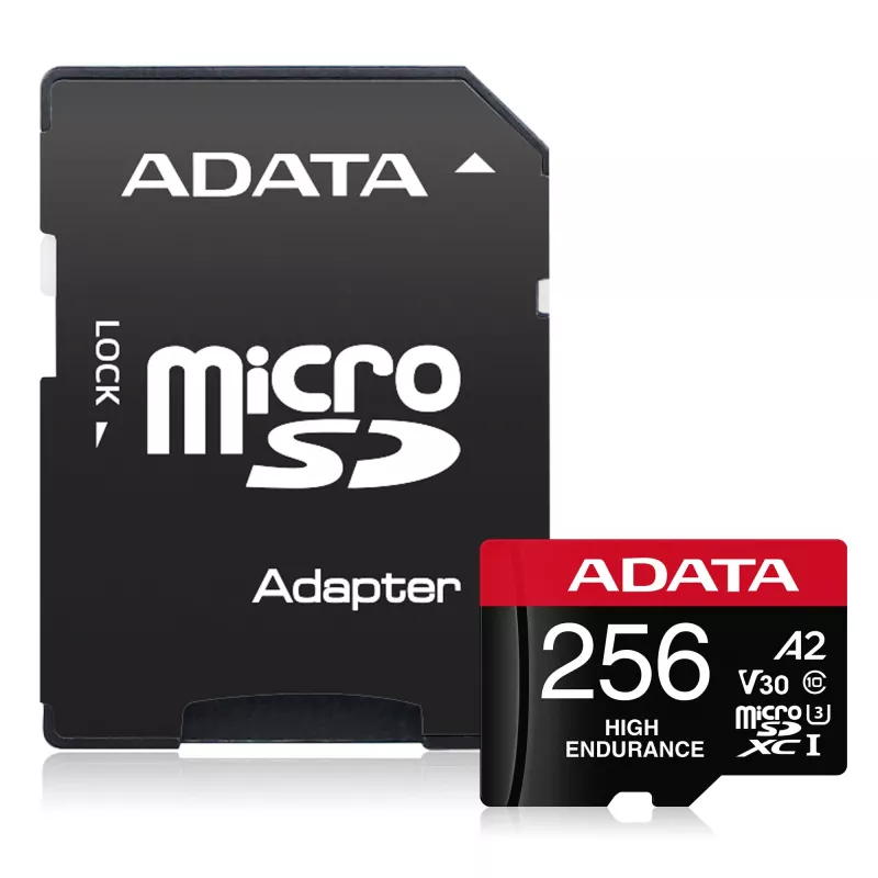 MicroSDXC-Speicherkarte ADATA 256 GB AUSDX256GUI3V30SHA2-RA1 UHS-I Klasse 10 V30 (Lesen 100 MB/s, Schreiben 80 MB/s) mit SD-Adapter