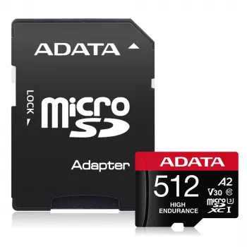 MicroSDXC-Speicherkarte ADATA 512GB UHS‑I U3 V30 Klasse 10 A2, 100/85 MB/s, wasserdicht