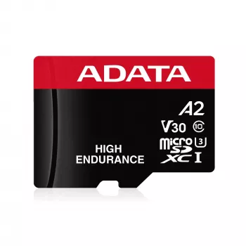 MicroSDXC-Speicherkarte ADATA 64GB UHS‑I U3 V30 Class 10 — 100/80 MB/s (schwarz/rot)