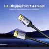 DisplayPort-Kabel Unitek C1628GY01-2M — 2 m, DisplayPort 2.1, 7680×4320 @ bis zu 240 Hz, 32,4 Kanäle, verzinntes Kupfer