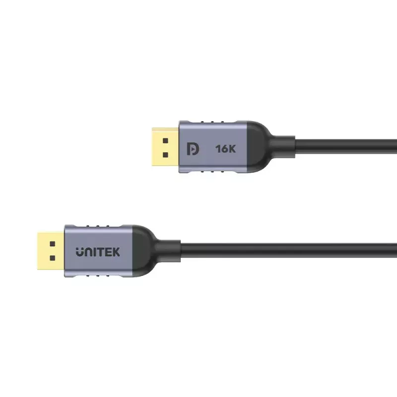 DisplayPort-Kabel Unitek C1628GY01-2M — 2 m, DisplayPort 2.1, 7680×4320 @ bis zu 240 Hz, 32,4 Kanäle, verzinntes Kupfer
