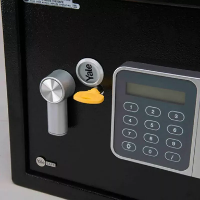 Freistehender Safe Yale YSG/250/DB2 — Stahl, Kombinationsschloss, 16 l, Schwarz, Boden-/Wandmontage