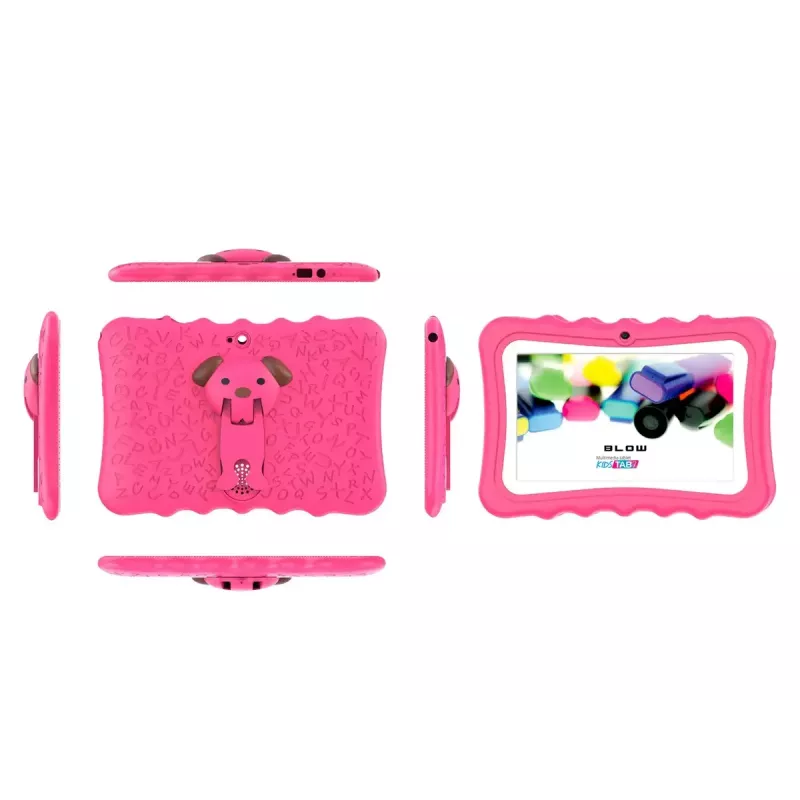 BLOW KidsTAB7 V2 Tablet, 7" 1280x800, A133 1,5 GHz, 4 GB RAM, 32 GB, Android 14, mit Hülle, Pink