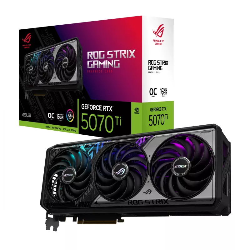 Grafikkarte ASUS GeForce RTX 5070 Ti — 16 GB GDDR7, PCIe 5.0, 256-Bit, 3-Slot, 332 mm, 3 Lüfter