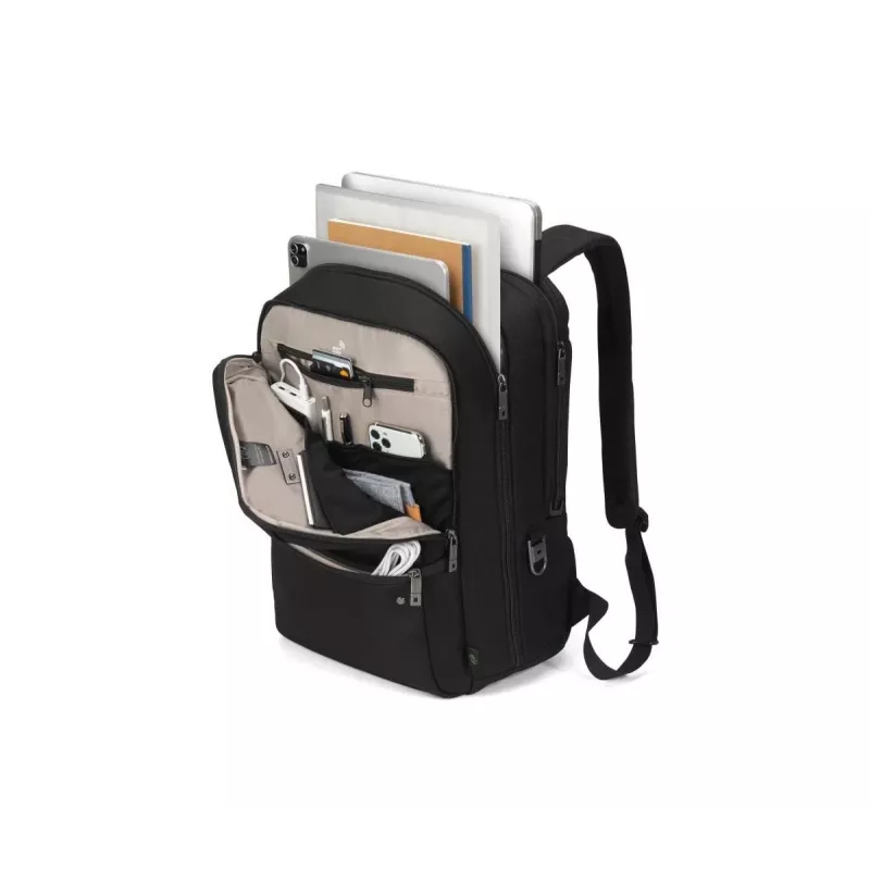DICOTA Five – 15-17.3in Notebook-Rucksack – Schwarz / 900d recyceltes PET-Polyester