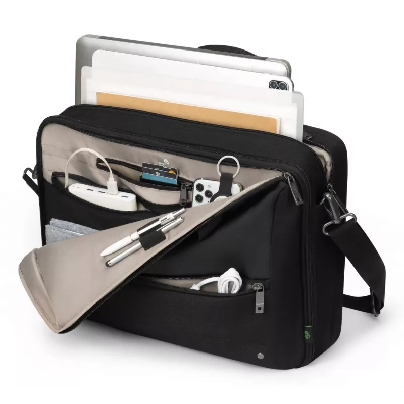 DICOTA Top Traveller Dual Five - 14-16 Zoll Notebook-Tasche - Schwarz / 900d recyceltes PET-Polyester