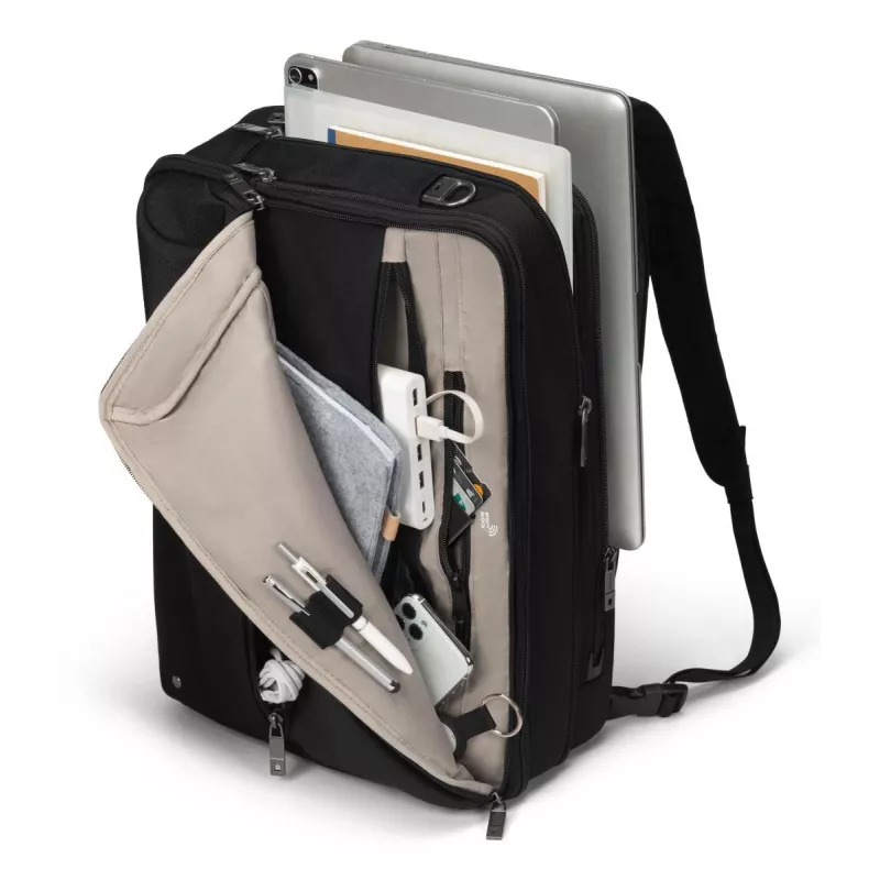 DICOTA Top Traveller Dual Five - 14-16 Zoll Notebook-Tasche - Schwarz / 900d recyceltes PET-Polyester