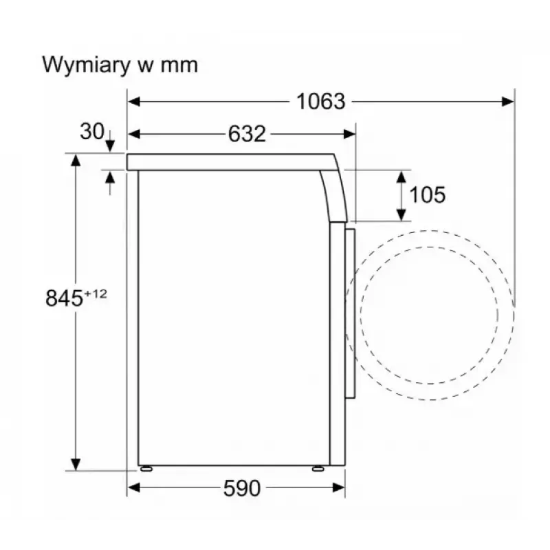 Waschmaschine Bosch WUU28T10PL, Frontlader, 8–9 kg Kapazität, 1400 U/min, Energieeffizienzklasse A