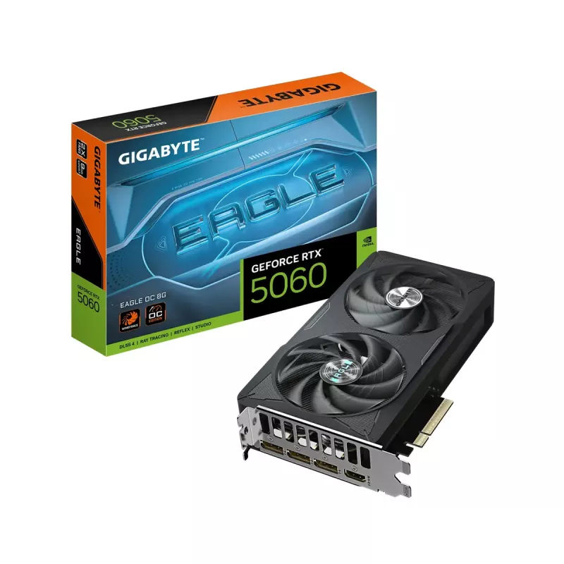 Grafikkarte GIGABYTE GeForce RTX 5060 8 GB GDDR7, PCIe 5.0, 128-Bit, 3840 CUDA, 2-Slot, WINDFORCE 2X
