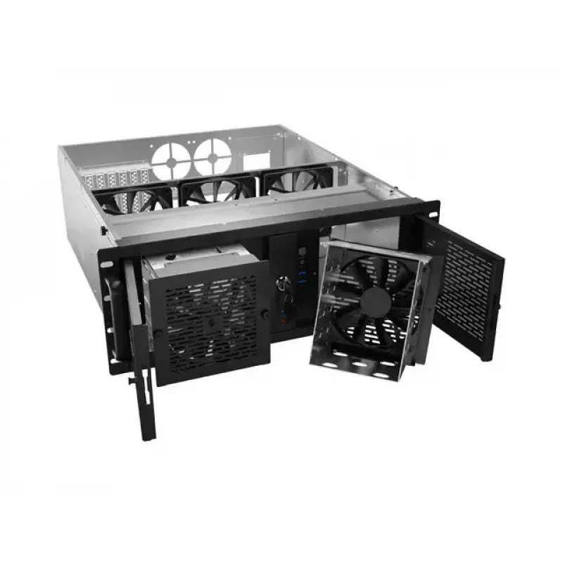 Rack-Gehäuse Lanberg SC01-5204-12B 4U Schwarz 5 Lüfter