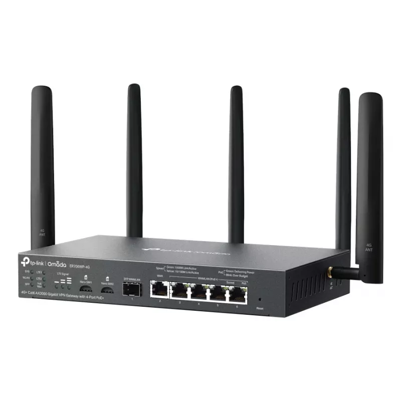TP-Link ER706WP-4G Wireless Router Gigabit Ethernet Dual-Band (2,4 GHz / 5 GHz) Schwarz