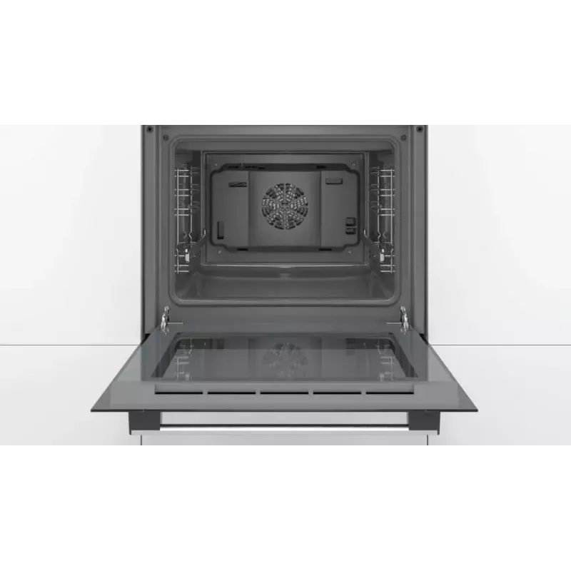 Einbau-Elektrobackofen Bosch Serie 2 HBF114ES0 — 66 l, Edelstahl, Touch- und Drehregler, 7 Programme, Grill, Heißluft, 50–275 °C