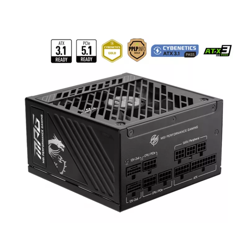 MSI MPG A1250GS PCIE5 Netzteil 1250 W 20+4 pin ATX ATX Schwarz