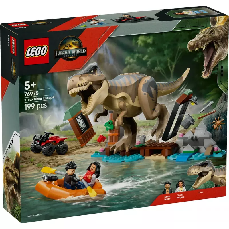 LEGO Dinosaurier-Bauset T. rex River Escape 76975 — 199 Teile, 2 Minifiguren, Alter 5+