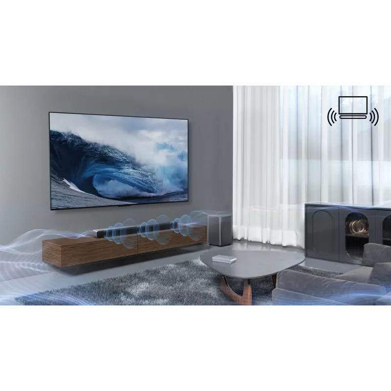 TCL S S55H Class 2.1-Kanal Soundbar mit Dolby Atmos, kabellosem Subwoofer und Bluetooth-Musikstreaming