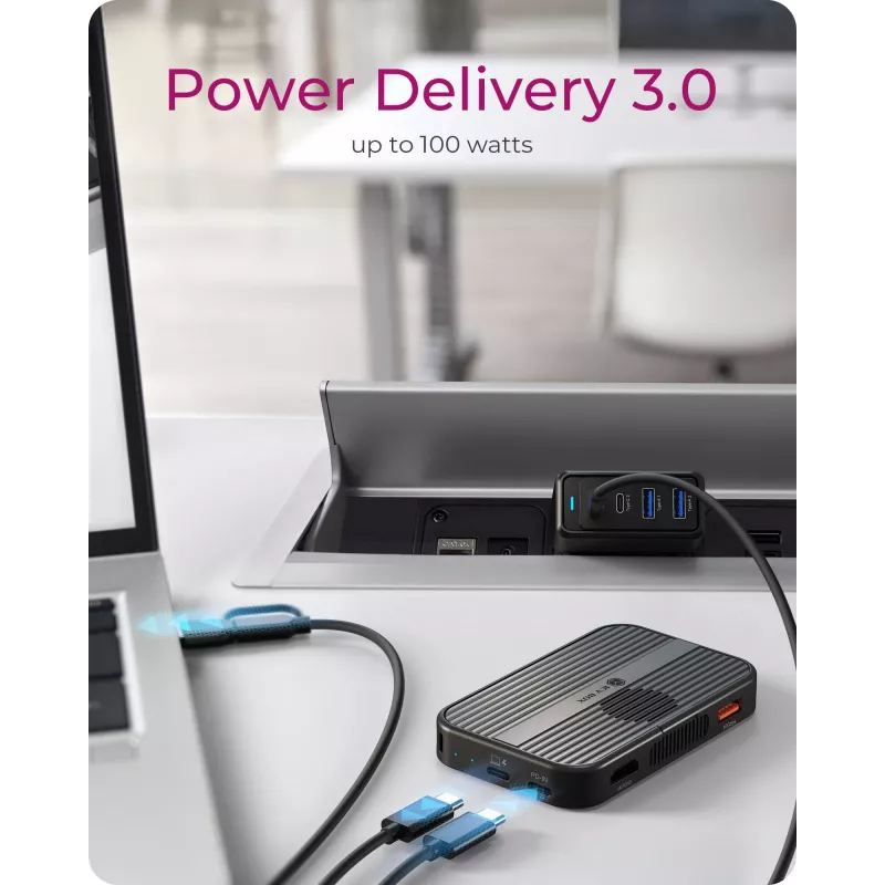ICY BOX IB-DK4071M-CU31 USB 3.2 Gen 2 (3.1 Gen 1) Type-C Schwarz