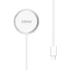 Kabelloses Indoor-Ladegerät für Mobiltelefone SAVIO LA-11, Qi 1.2, 15 W, weiß, 55×55×5 mm