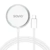 Kabelloses Indoor-Ladegerät für Mobiltelefone SAVIO LA-11, Qi 1.2, 15 W, weiß, 55×55×5 mm