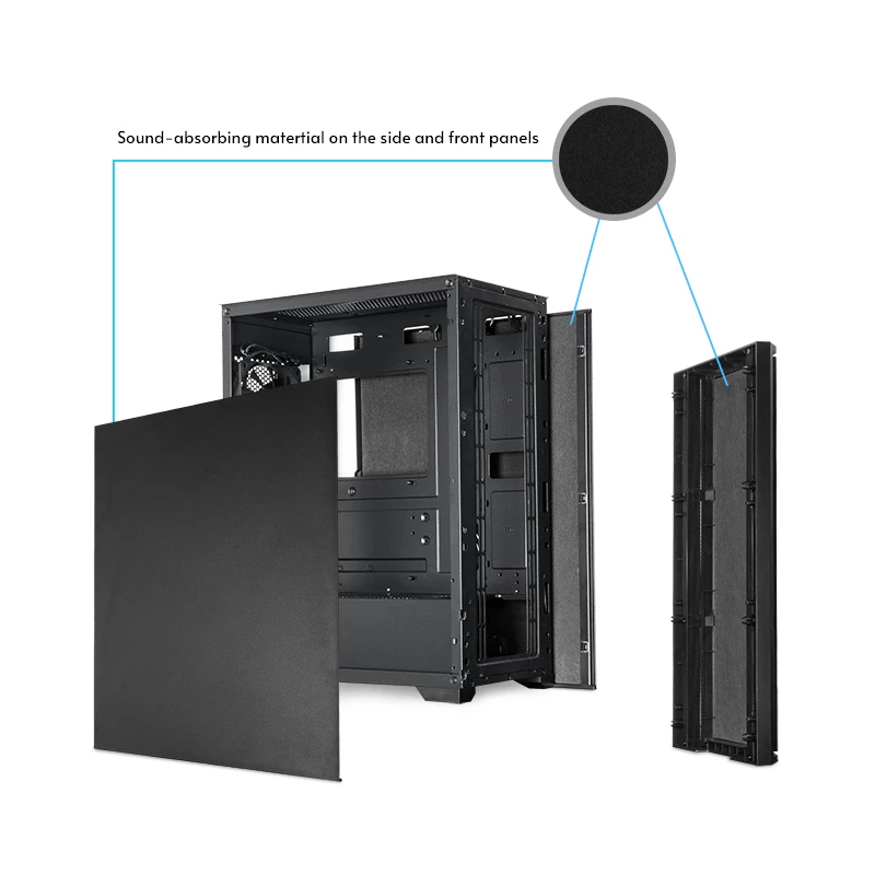 Chieftec AS-02B-OP Computergehäuse Midi Tower Schwarz