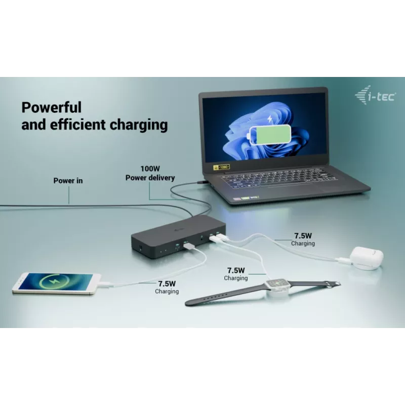 I-tec USB-C Intelligent Triple Display Docking Station + Power Delivery 100W
