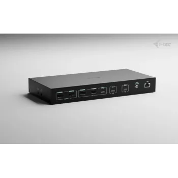ITEC i-tec USB-C KVM Dock PRO für drei Hosts, Dual-Video, 2x Power Delivery (max. 92W), USB 3.2, 10 Gbit/s, Gigabit-Ethernet