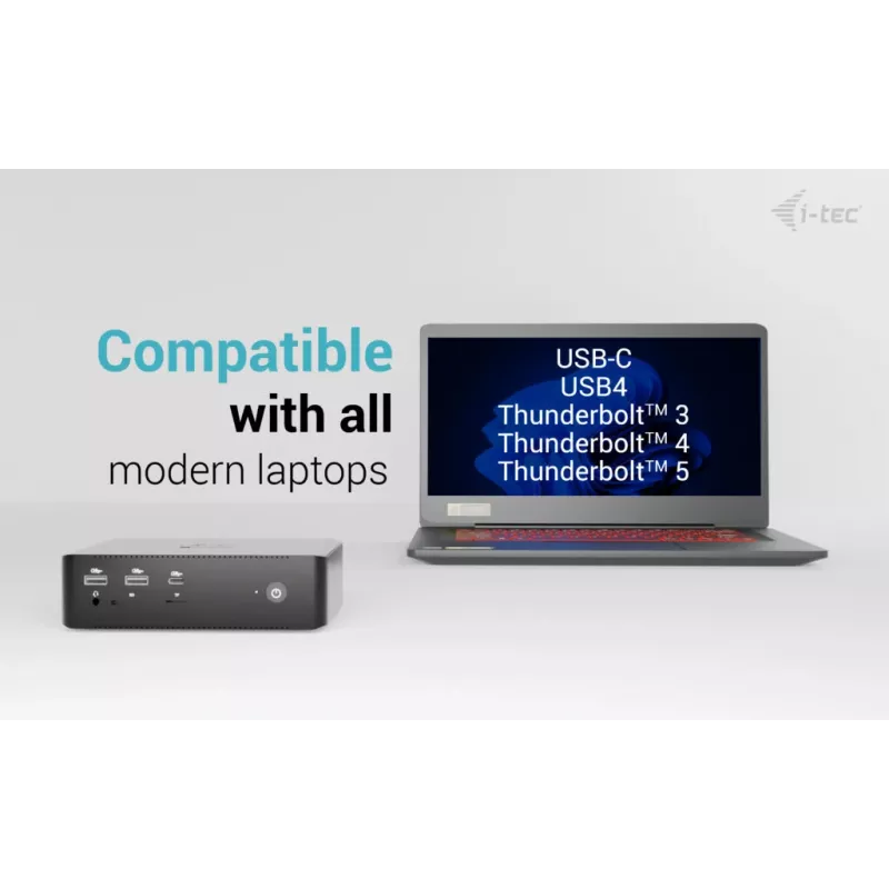 i-tec Thunderbolt5 Quattro Display Docking Station, 5x USB, 2,5 GLAN + Power Delivery 140W
