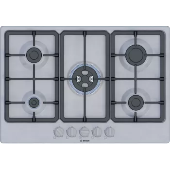 Bosch Serie 4 PGQ7B5K90 Kochfeld Edelstahl Einbau 75 cm Gas 5 Zone(n)