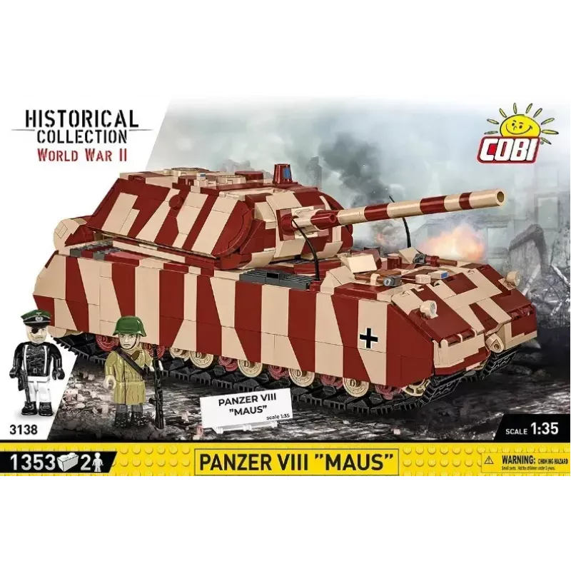 Cobi Bausteine Panzer VIII Maus Modellbausatz Maßstab 1:35 COBI-3138, detaillierte Militärfahrzeug-Nachbildung