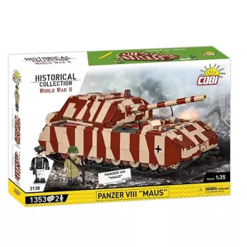 Cobi Bausteine Panzer VIII Maus Modellbausatz Maßstab 1:35 COBI-3138, detaillierte Militärfahrzeug-Nachbildung