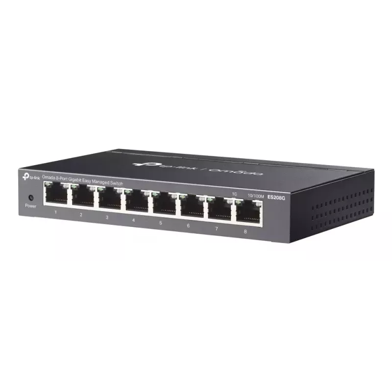 TP-Link Omada ES208G Netzwerk-Switch Managed L2 Gigabit Ethernet (10/100/1000) Schwarz