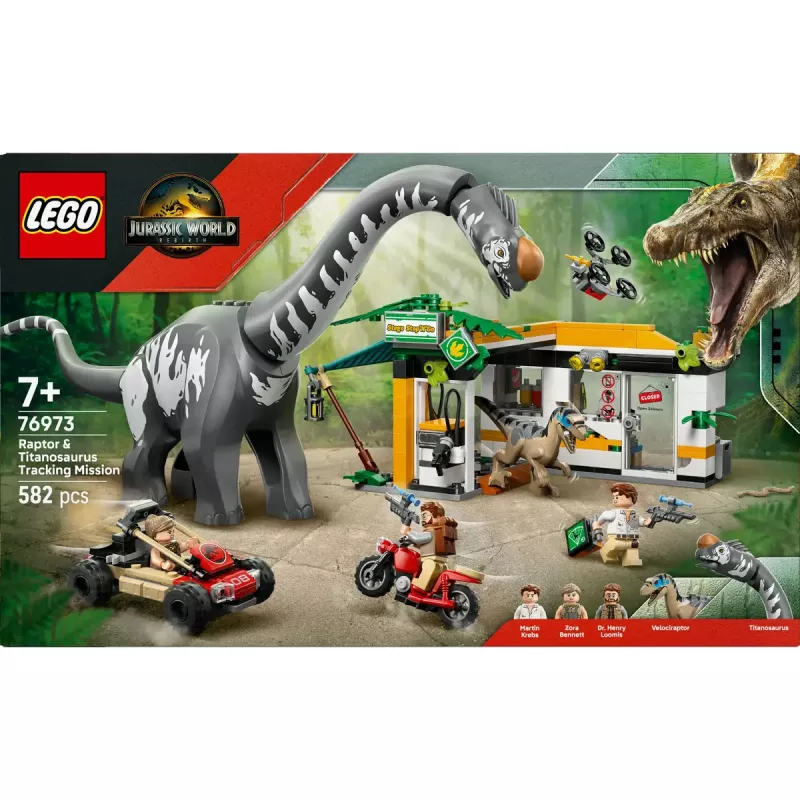 LEGO Jurassic World Set 76973 — Raptor & Titanosaurus mit 3 Figuren, 582 Teilen, ab 7 Jahren