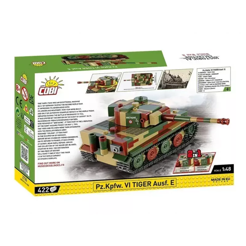 Cobi Pz.Kpfw. VI Tiger Ausf. E Modellbausatz im Maßstab 1:35, detailliertes Klemmbausteinset