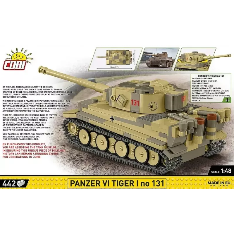 Baukasten Cobi Panzer VI Tiger I 442 Teile Modell COIB-2734
