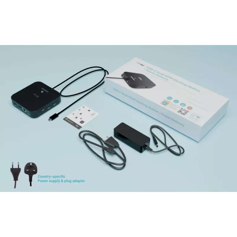 USB-C Dual HDMI Adapter ITEC C31DUALHDMIDPD100 — dual HDMI 4K@60Hz, USB-C Power Delivery 100W
