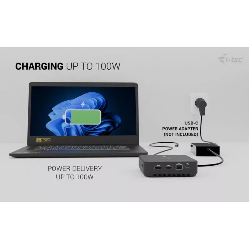 USB-C DisplayPort auf Dual-HDMI-Adapter ITEC C31TRIPLEVIDEODPPRO 4K 60Hz, 100W Power Delivery