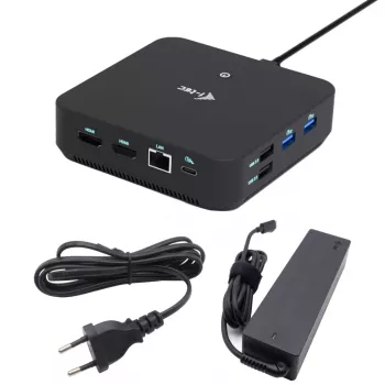 i-tec USB-C DP Dual HDMI Dockingstation mit Power Delivery 100 W + Universal-Ladegerät 100 W