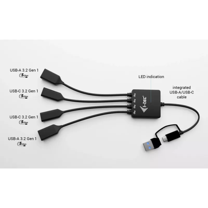 i-tec USB-C/USB-A Kabel-HUB 4 Port (2x USB-C, 2x USB-A)
