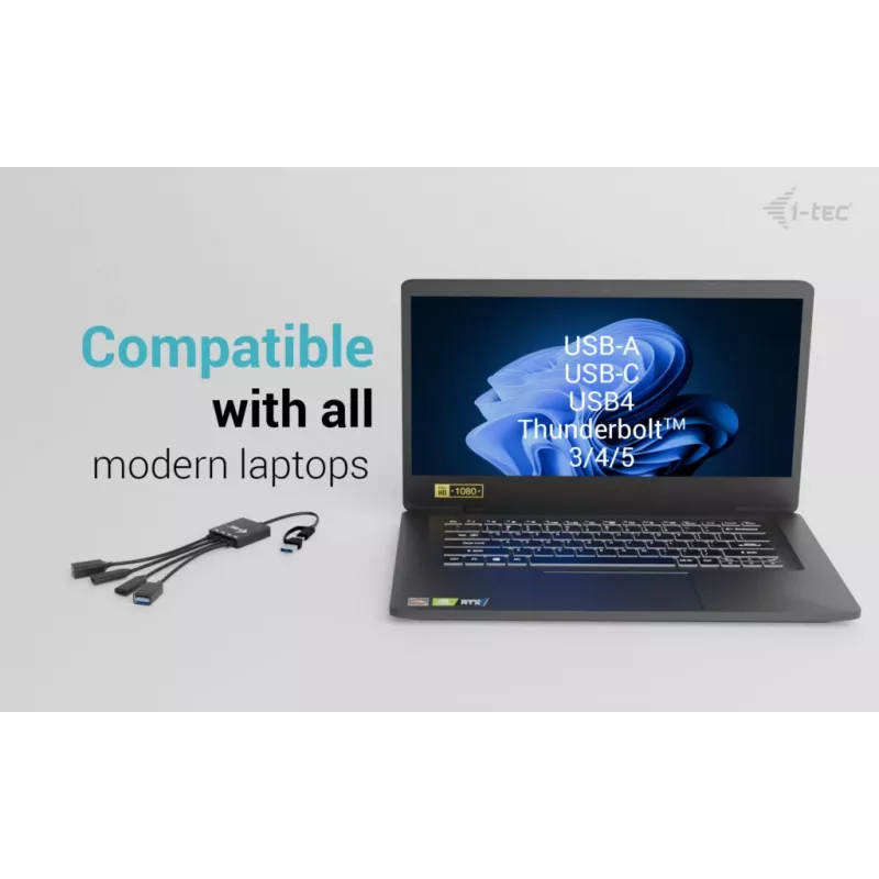 i-tec USB-C/USB-A Kabel-HUB 4 Port (2x USB-C, 2x USB-A)