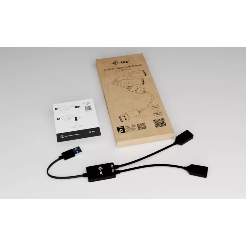 USB-A-Hub ITEC U3CBLHUB2A — 2 Ports, USB 3.0 bis zu 5 Gbit/s