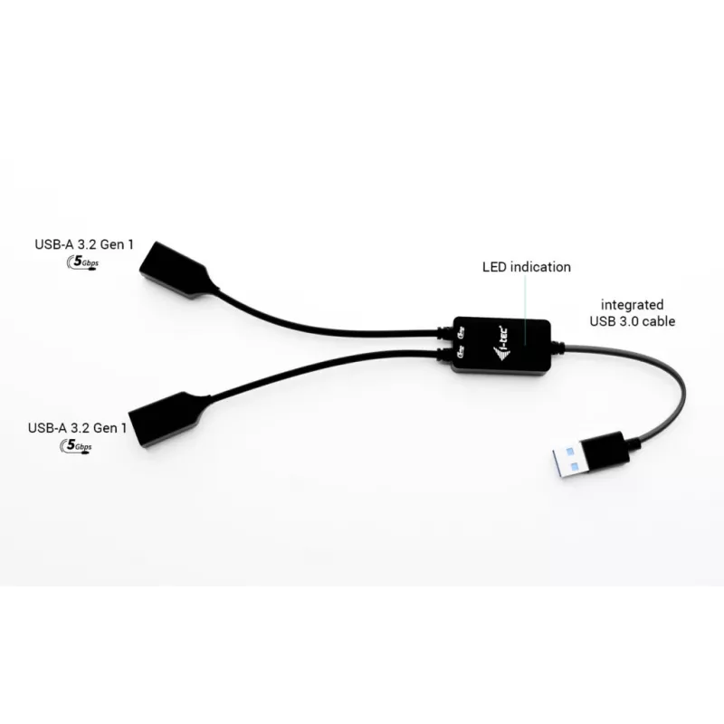 USB-A-Hub ITEC U3CBLHUB2A — 2 Ports, USB 3.0 bis zu 5 Gbit/s