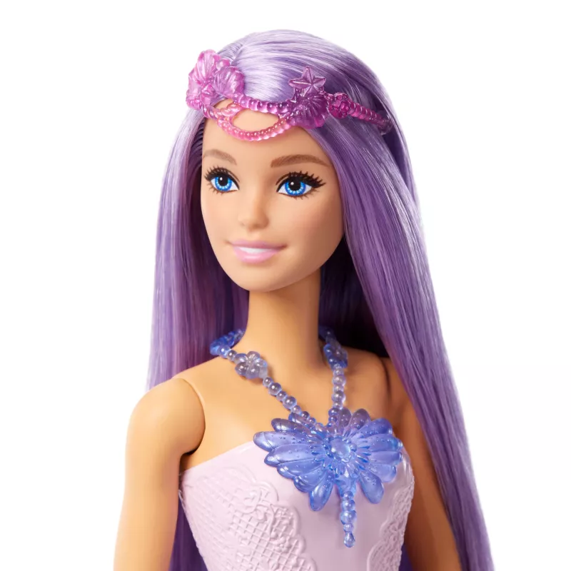 Barbie-Puppe Fantasy-Mode-Set mit Zubehör, darunter Meerjungfrauenschwanz, Feenflügel und Halsketten