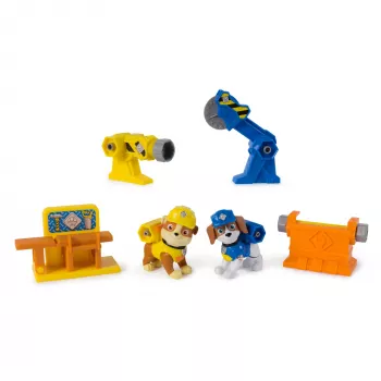 Figurenset Usorteret Rubble & Wheeler Power Tool Pups mit 2 Werkzeugen und 2 Bauzubehörteilen, ab 3 Jahren